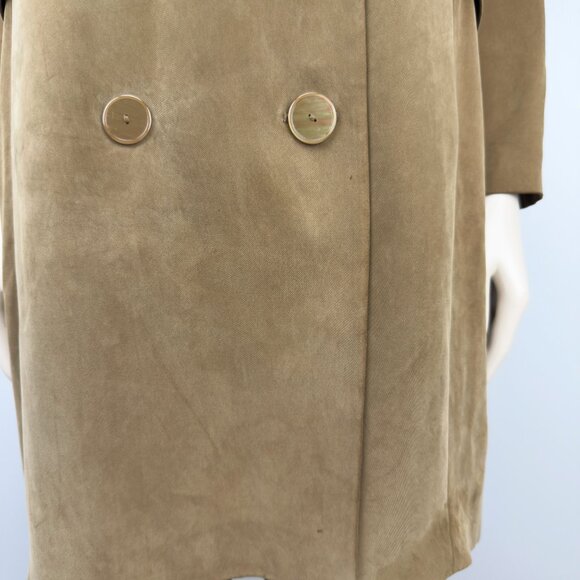 MASSIMO DUTTI Blazer Dress / Trench Coat Tan Kaki Double-Breasted Belted‎ Fall 6 - Picture 16 of 16